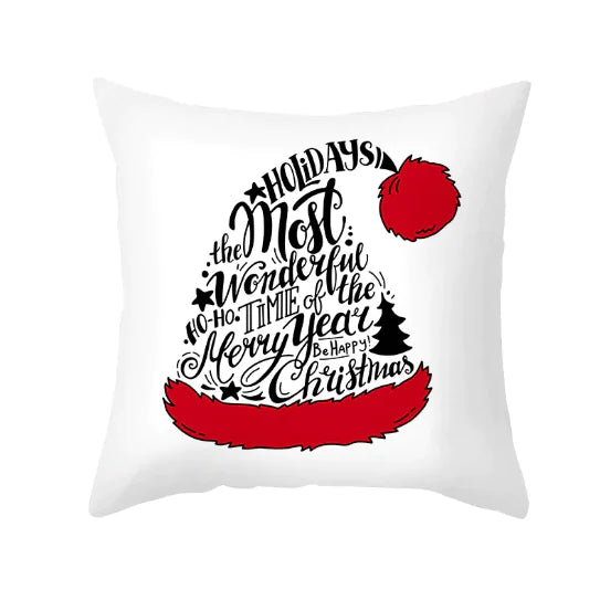 Cartoon Christmas Throw Pillow Cover for Sofa (1pc)