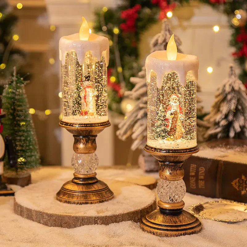 Christmas Candle Lights - Crystal Snowfall Decoration