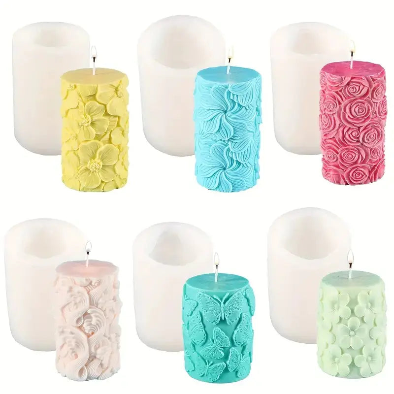 Cylindrical Aromatherapy Candle Silicone Mold Set