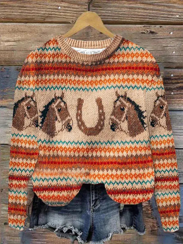 Women's Christmas Trend Round-neck Shirt