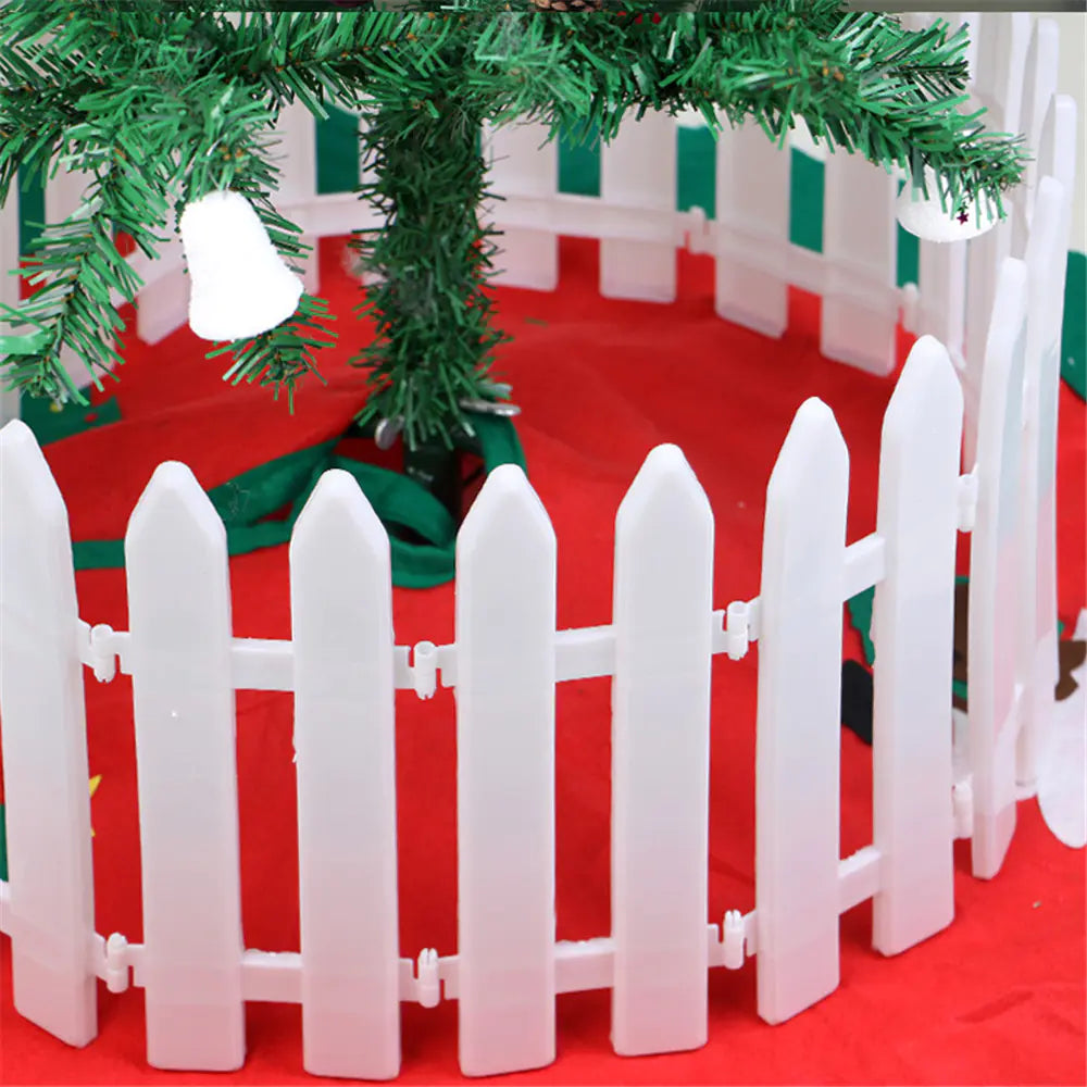 White PVC Christmas Scene Fence Decoration Supplies