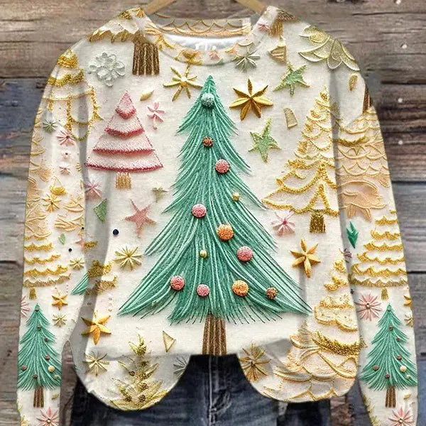 Women's Christmas Trend Round-neck Shirt