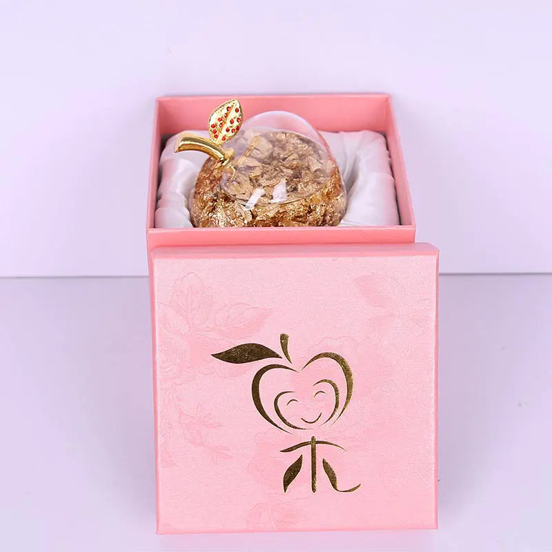 Plush Apple Decor with Gold Foil for Christmas