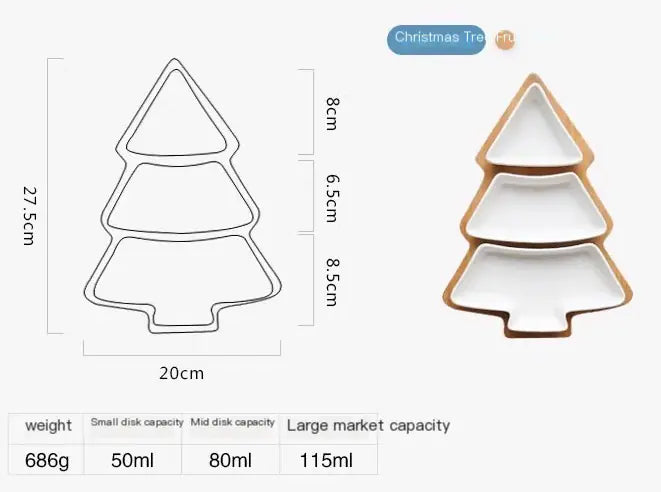Christmas Tree Fruit Platter with Snack Dividers
