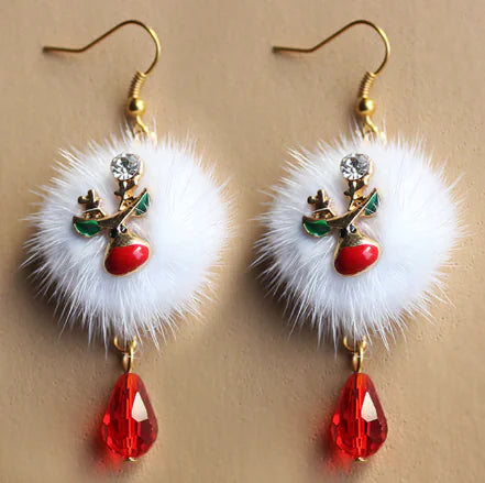 Christmas Tree and Reindeer Earrings Set