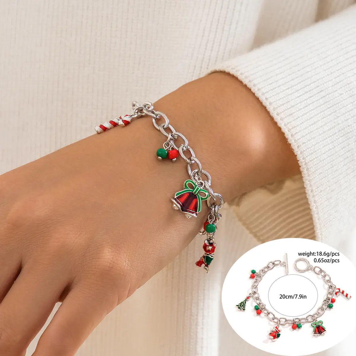 European American Christmas Letters Beaded Bracelet Set