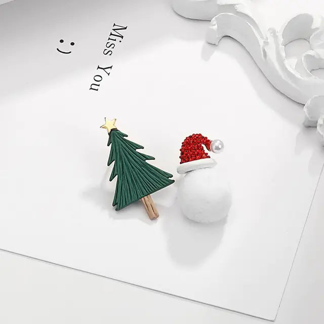 Korean Style S925 Silver Stud Earrings with Christmas Tree