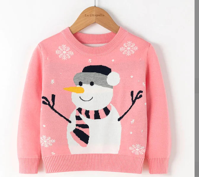 Cartoon Christmas Red Snowman Pullover Sweater