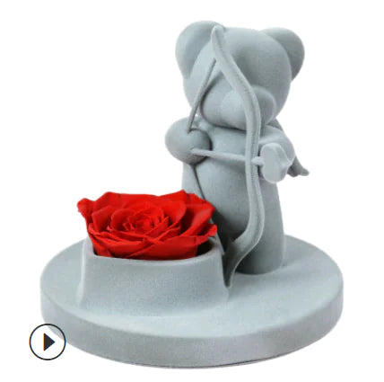 Eternal Rose Bear with Flowers - Cute Christmas Gift