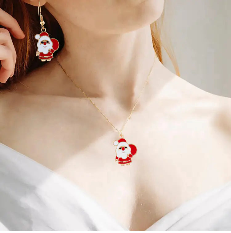 Christmas Jewelry Set: Earrings and Necklace